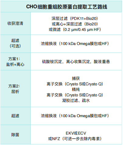 Table 3. CHO細胞重組膠原蛋?提取?藝路線.jpg